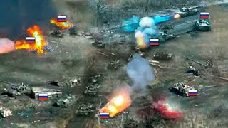 HIMARS destroys a huge Russian convoy with precise hits! The Best Moments