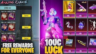 OMG 😱 Amazing Rebate Free Rewards Trick | Free Uc | New Ultimate Spin 10Uc Luck | Pubgm