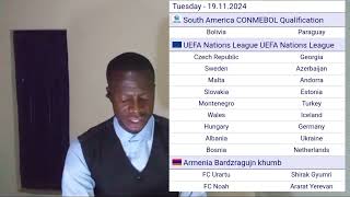 Football prediction today Tuesday 19/11/2024