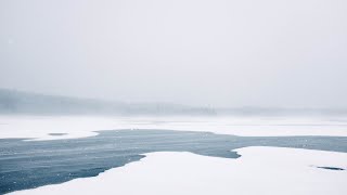 Windy Winter Storm on a Frozen River | Howling Wind Snowstorm | Snow White Noise Ambience | 12 Hours