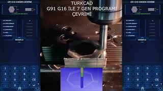 G91 G16 İLE 7  GEN  KÖŞE İŞLEME PROGRAMI