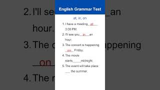 Prepositions Challenge: At, In, On Quiz #shorts #PrepositionQuiz  #mcquizofficial