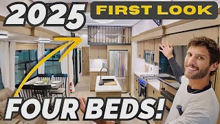 2025 FIRST LOOK! HUGE camper with 4 beds! Wildwood Grand Lodge 42FLDL Destination Trailer