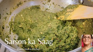 पंजाबी सरसों के साग की रेसिपी/Sarson ka Saag/Sarson da Saag naal Makke di Roti😃/Traditional Saag