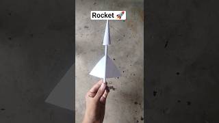 How to make a paper rocket flying  , air blow origami rocket , made from straw #paper #shorts #plane