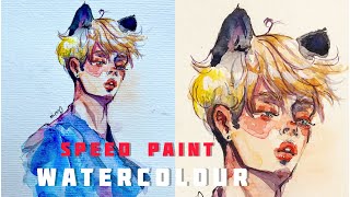 Акварельный мальчик. Портрет/Watercolor art SPEED PAINTING