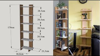 DIY Corner Bookshelf Build With 5 Shelves