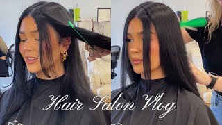 come to the salon with me! (black hair w/ face framing layers)