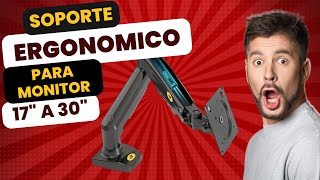 🟢 Soporte ERGONÓMICO 📐 para Monitor de 17” a 30” NB F80