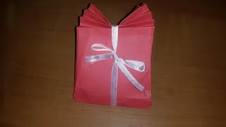 اصنعى بنفسك شنطة للهدايا  The easiest way to make a beautiful paper gift bag