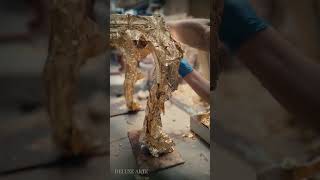 Applying Gold Leaf on Furniture by Deluxe Arte Italy