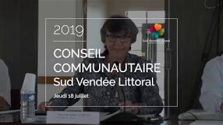 Sud Vendée Littoral : conseil communautaire du mois de juillet 2019