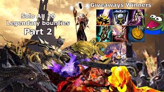 Guild Wars 2 : Solo All 20 Legendary Bounties & Giveaways Winners ( Part 2 )