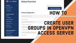 How to Create User Groups in OpenVPN Access Server