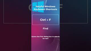 Windows Keyboard Shortcuts  Ctrl + F