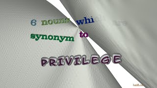 privilege - 7 nouns which are synonym of privilege (sentence examples)