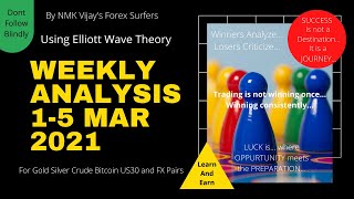 Gold Silver Crude Bitcoin US 30 And FX Pairs Weekly Analysis For 1-5 March 2021 Using Elliott Wave