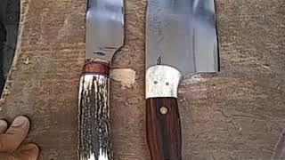 hachuela y cuchillo para asados