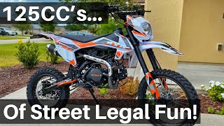 Orion 125XL Street Legal Pit Bike - Unboxing - Assembly - First Ride - Fun and Inexpensive Pit Bike!