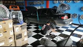 Timor modif Velg r.15 celong 7x8.5 inch ban ukuran 185/55 r.15