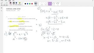 Edexcel Maths C1 May 2018 Q3