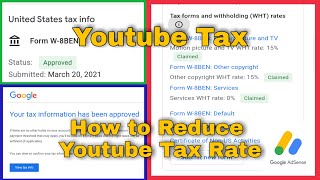 How to Reduce Youtube Tax Rate | Tax in Youtube