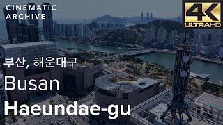 부산 해운대구 인근 해운대 해수욕장, 센텀시티, 벡스코, 영화의 전당 고화질 드론 영상 / 4K drone at Busan, Haeundae-gu, Bexco