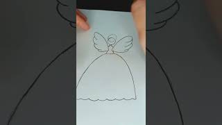 Drawing an angel🧚‍♀️🤍 #drawing #dressdrawing #youtubeshorts #angel