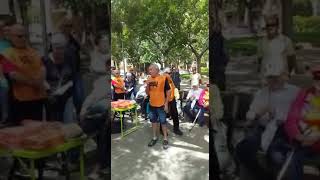 28 maig 2018 concentració a la plaça de la República BCN de Marea Pensionistes.