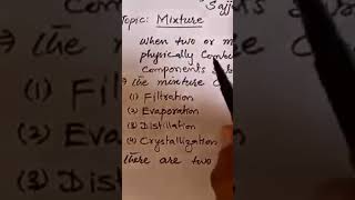 mixture || filtrations || Evaporation