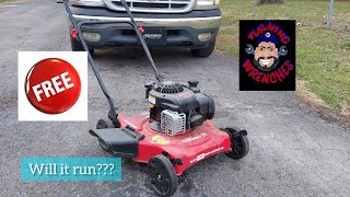 free hyper tough 20' push mower will it run??? MNA152516 2/26/2024