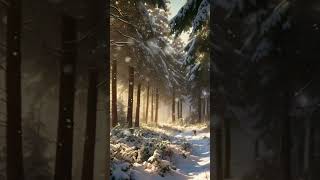 snow fall #trendingshorts #nature #music #musicforrelaxation #rainsoundformeditation