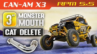 3" Cat Delete Pipe for Can-Am X3! RPM SxS MONSTER MOUTH Mid Pipe !!