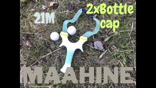 Maahine slingshot vs.  Bottle caps