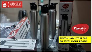 pigeon inox hydra steel water bottle 900 ML unboxing & review I Pigeon steel bottles