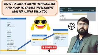 How to Create Menu System and Investment Master || @anuragtiwari7149 ||