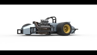 3D printable Supermodified 3 to 1 race car Scale 1:25 3D model view