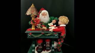 SOLD - 1996 Animatronic Santa Christmas Music Workshop Desk Small Light Blonde Boy