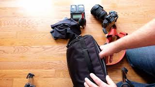 Small Bag + Full Frame Mirrorless Camera (Think Tank 30i + Sony a7R III)