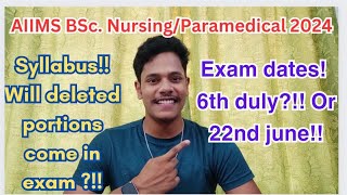 AIIMS BSc. Paramedical Nursing 2024 Information |  Exam date and syllabus |