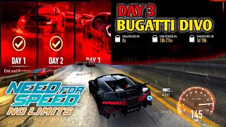 Day 3 Black Safir Bugatti Divo car event on loan need for speed no limit