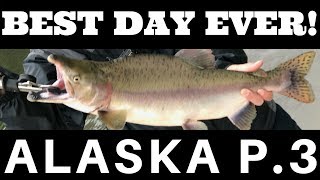 BEST FISHING DAY EVER- Alaska P:3- Catching BIG Salmon in a Pond!