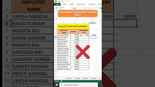 interview question salary increment #shorts #excel #msexcel #exceltips #exceltutorial #formula#reels