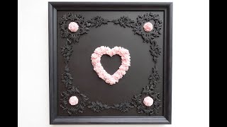 Roses and vintage style relief       / epoxy resin art / resin wall art / simple art / vintage style