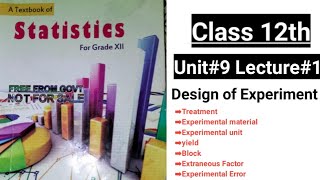 Design of Experiment | class 12th Unit#9 Lecture#1 | Urdu/Hindi