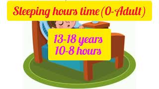 sleeping hours time in different age