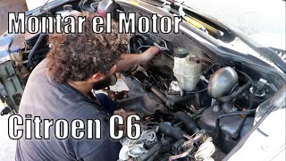 montar motor en el coche tacos de motor y escudo termico 2.7 hdi