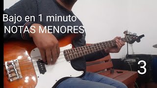 Bajo en 1 minuto - ¿Cómo tocar bajo? Clase 3 | NOTAS MENORES