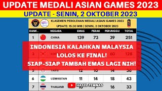 UPDATE LIVE - Perolehan Medali Asian Games 2023 Hari ini - Klasemen Medali Asian Games 2023