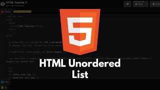 HTML Tutorial #21 - HTML Unordered List | HTML Bulleted List